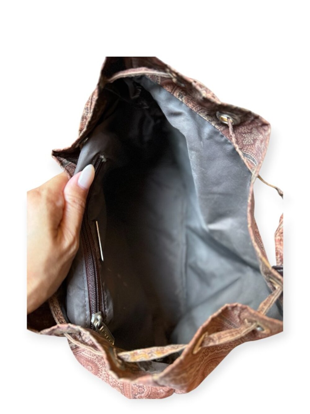 Etro Paisley Nylon Drawstring Backpack - Picture 5 of 8